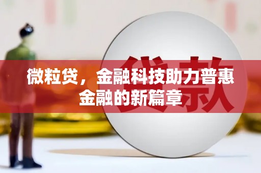徐汇微粒贷，金融科技助力普惠金融的新篇章