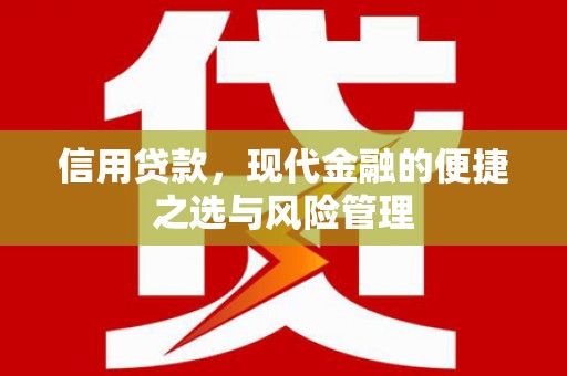 南澳信用贷款，现代金融的便捷之选与风险管理