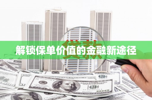 二七解锁保单价值的金融新途径