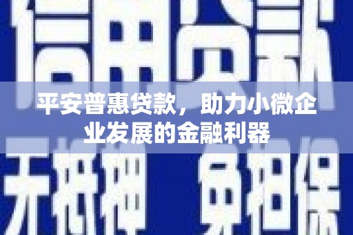 射洪平安普惠贷款，助力小微企业发展的金融利器