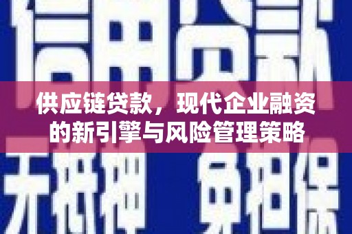 吴中供应链贷款，现代企业融资的新引擎与风险管理策略