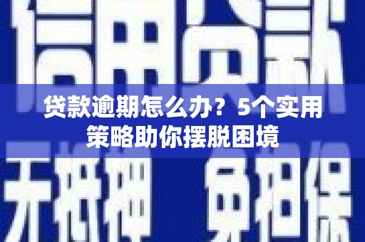 河北贷款逾期怎么办？5个实用策略助你摆脱困境