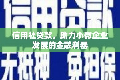 鲅鱼圈信用社贷款，助力小微企业发展的金融利器