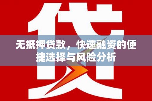 沧县无抵押贷款，快速融资的便捷选择与风险分析