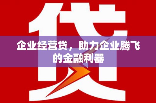 屏山企业经营贷，助力企业腾飞的金融利器