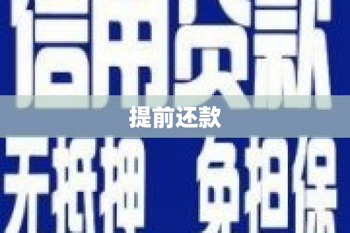 沧州提前还款