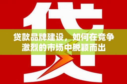 依安贷款品牌建设，如何在竞争激烈的市场中脱颖而出