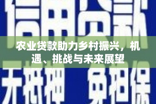 燕郊农业贷款助力乡村振兴，机遇、挑战与未来展望