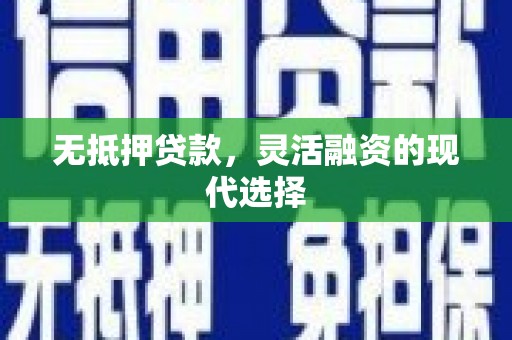 龙湖无抵押贷款，灵活融资的现代选择