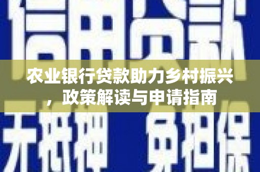 宁化农业银行贷款助力乡村振兴，政策解读与申请指南
