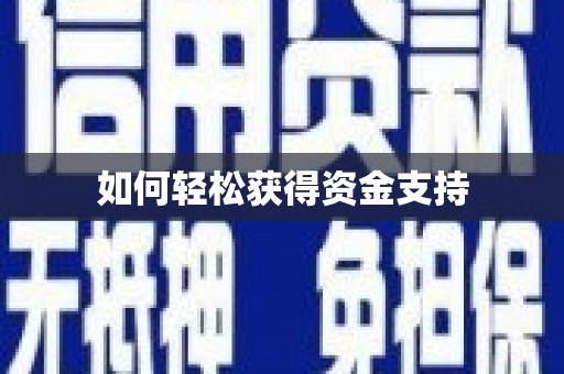洪梅如何轻松获得资金支持