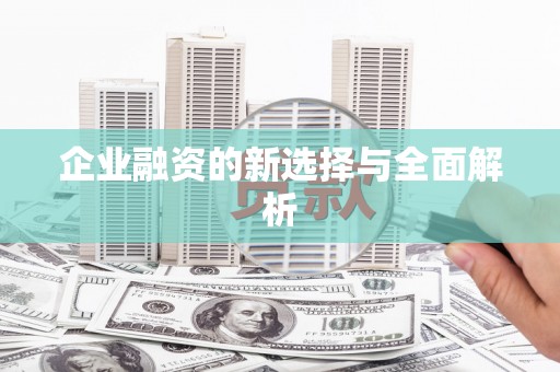 永靖企业融资的新选择与全面解析